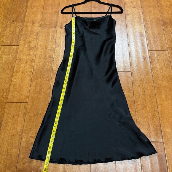 VTG Bebe Women Slip Dress Size XS Black Spaghetti Strap Cowl Neck Y2K Whimsigoth - Picture 12 of 13